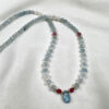 Tiny Faceted Aquamarine Focal Drop Necklace