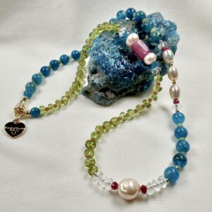 Apatite for Peridot and Ruby Necklace