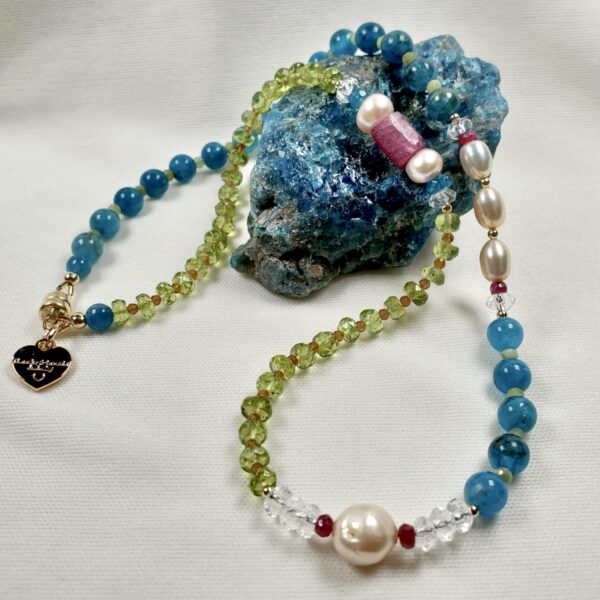 Apatite for Peridot and Ruby Necklace Apatite for Peridot and Ruby Necklace