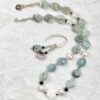 Aquamarine Pebbles Feeling Rosie Necklace and Earring Set