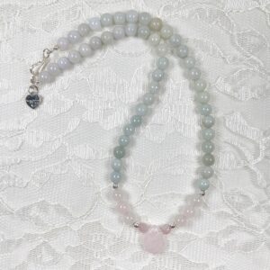 Pink and Jaded Rose Quartz Drop Necklace
