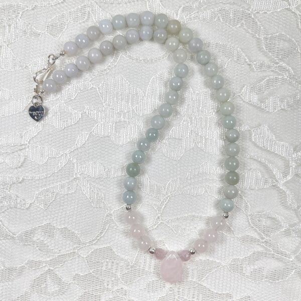 Pink and Jaded Rose Quartz Drop Necklace Pink and Jaded Rose Quartz Drop Necklace