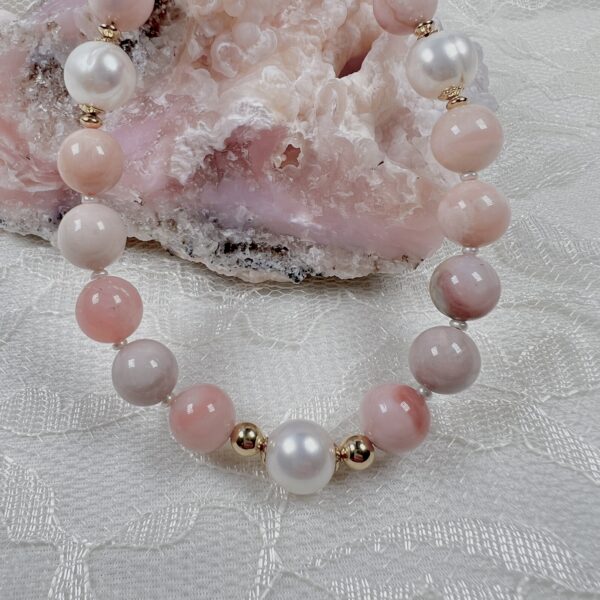 Pink Opal Bubble Gum Necklace