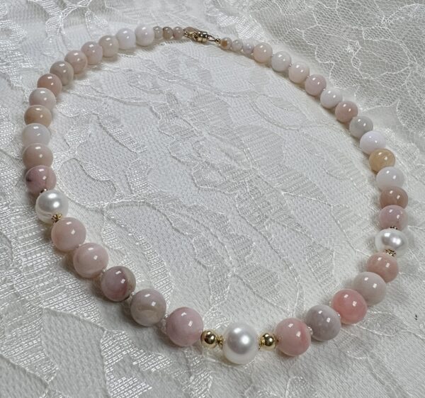 Pink Opal Bubble Gum Necklace
