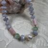 Blue Lace Agate Pearl Focal Choker Necklace