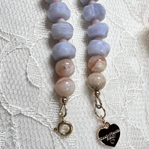 Blue Lace Agate Pearl Focal Choker Necklace