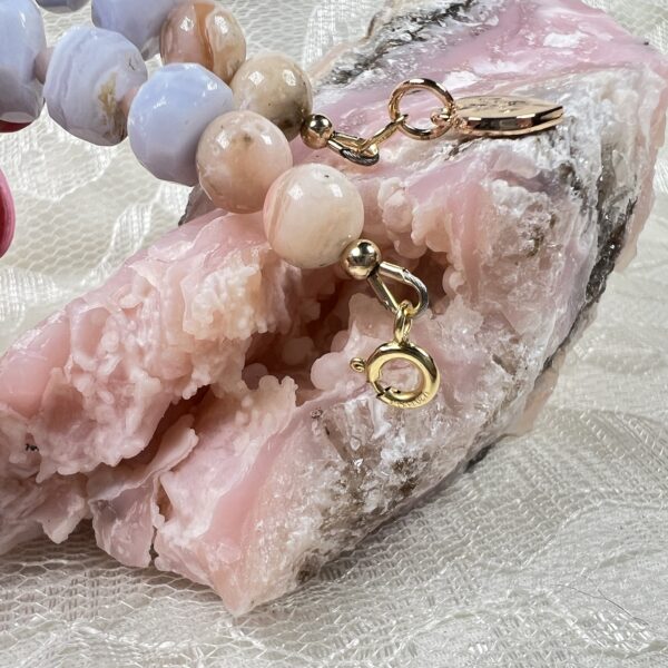 Blue Lace Agate Pearl Focal Choker Necklace