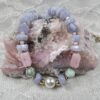 Blue Lace Agate Pearl Focal Choker Necklace