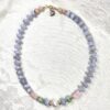Blue Lace Agate Pearl Focal Choker Necklace