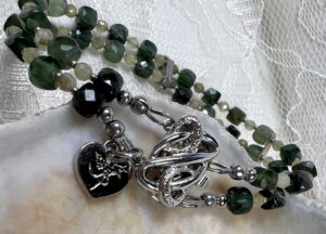 Double Strand Emerald and Green Garnet Bracelet