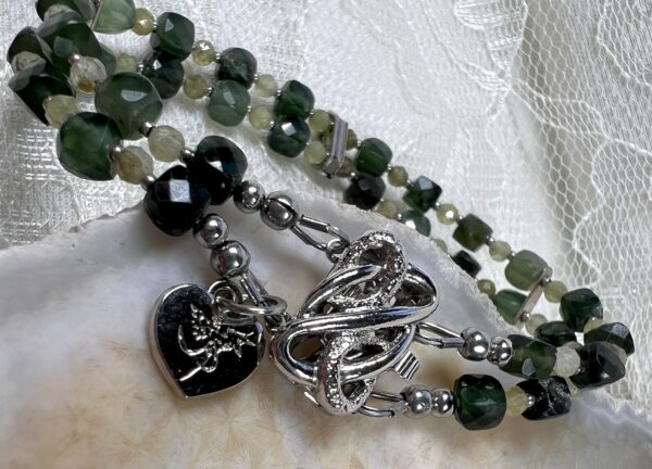 Double Strand Emerald and Green Garnet Bracelet