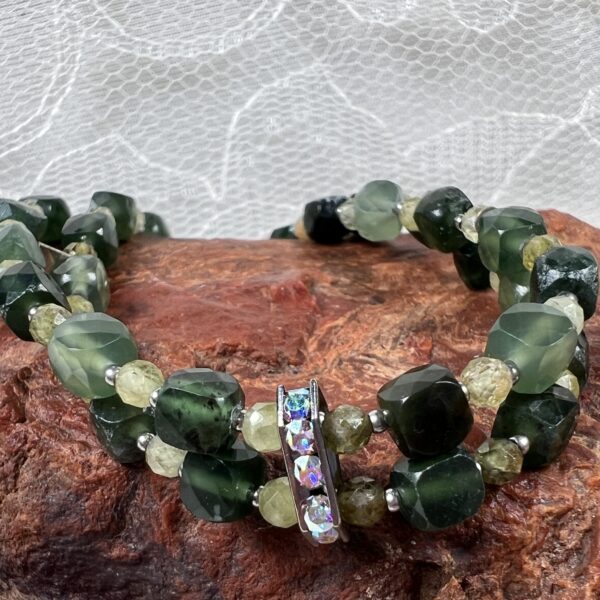 Double Strand Emerald and Green Garnet Bracelet