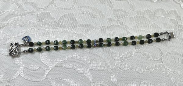 Double Strand Emerald and Green Garnet Bracelet