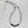 White Jade and Emerald Rondelle Necklace