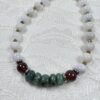 White Jade and Emerald Rondelle Necklace