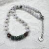 White Jade and Emerald Rondelle Necklace