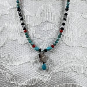 Herkimer Diamond Focal with Tourmaline Blade