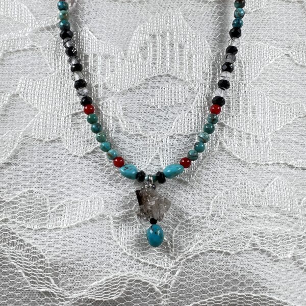 Herkimer Diamond Focal with Tourmaline Blade
