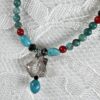 Tourmaline Blade In Herkimer Diamond Focal Necklace