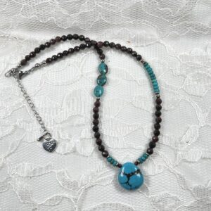 Garnet Meets Turquoise Necklace