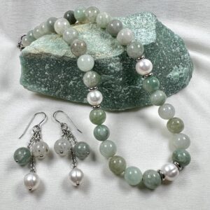 Adventuring with Green Aventurine Necklace and Earring Set