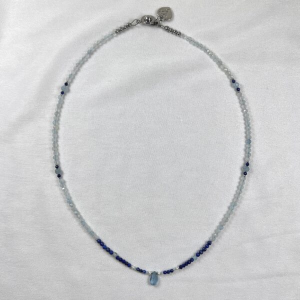 IMG_6870 Aquamarine Blue Drop Dainty Necklace