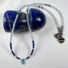 Aquamarine and lapis lazuli minimalist necklace