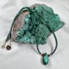 Blue Chrysocolla Malachite Tear Drop Pendant Necklace