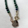 Blue Chrysocolla Malachite Tear Drop Pendant Necklace