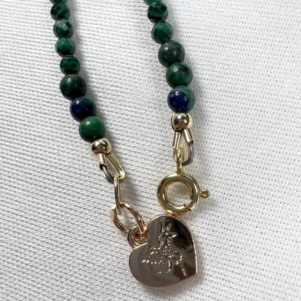 IMG_6884 Blue Chrysocolla Malachite Tear Drop Pendant Necklace