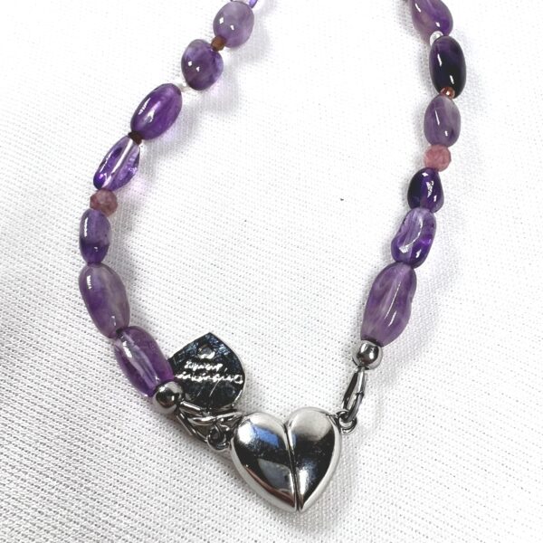 IMG_6910 Modern Puffed Amethyst Heart Nugget Necklace