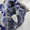 Mossy Aquamarine Blade and Lapis Lazuli Necklace