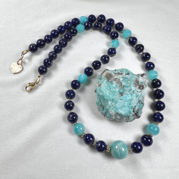 Be Blue and Amazing Necklace Lapis Lazuli and Amazonite
