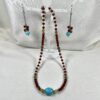 Hessonite Garnet Loves Turquoise Necklace