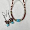 Hessonite Garnet Loves Turquoise Necklace