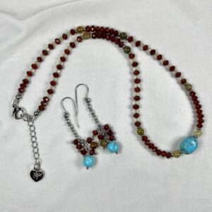 Hessonite Garnet necklace and earring set