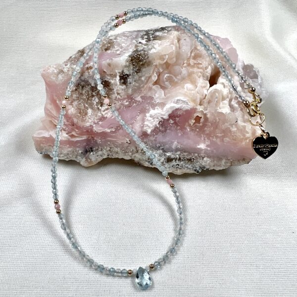 Perfect Sky Blue Topaz Briolette Necklace Blue Topaz